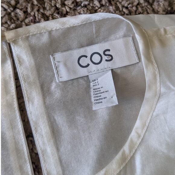 NWOT COS Cream Kimono Long Sleeve Blouse Top with Slits, size 2 - Picture 3 of 9